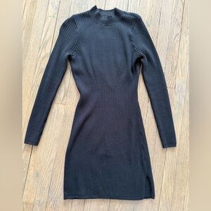 Hollister Mock Neck Sweater Dress Black Size Large